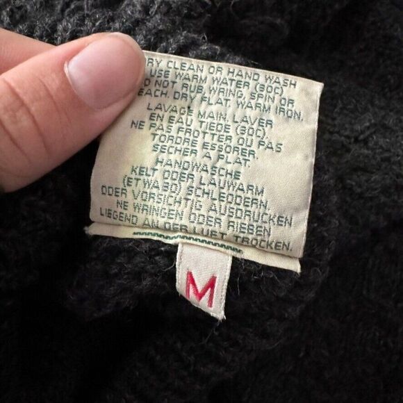 Vintage Carraig Donn Womens Gray 100% Wool Irish Fisherman Turtleneck Sweater M - Picture 5 of 10